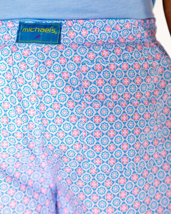 Michael's Men's Cyclist Liner Swim Trunk: Medallion Pink