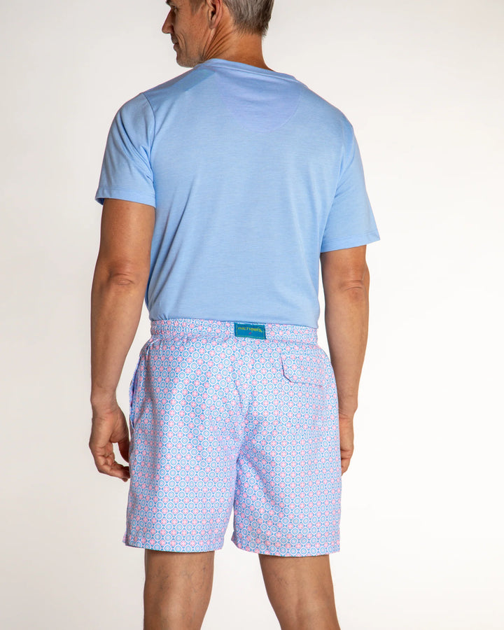 Michael's Men's Cyclist Liner Swim Trunk: Medallion Pink