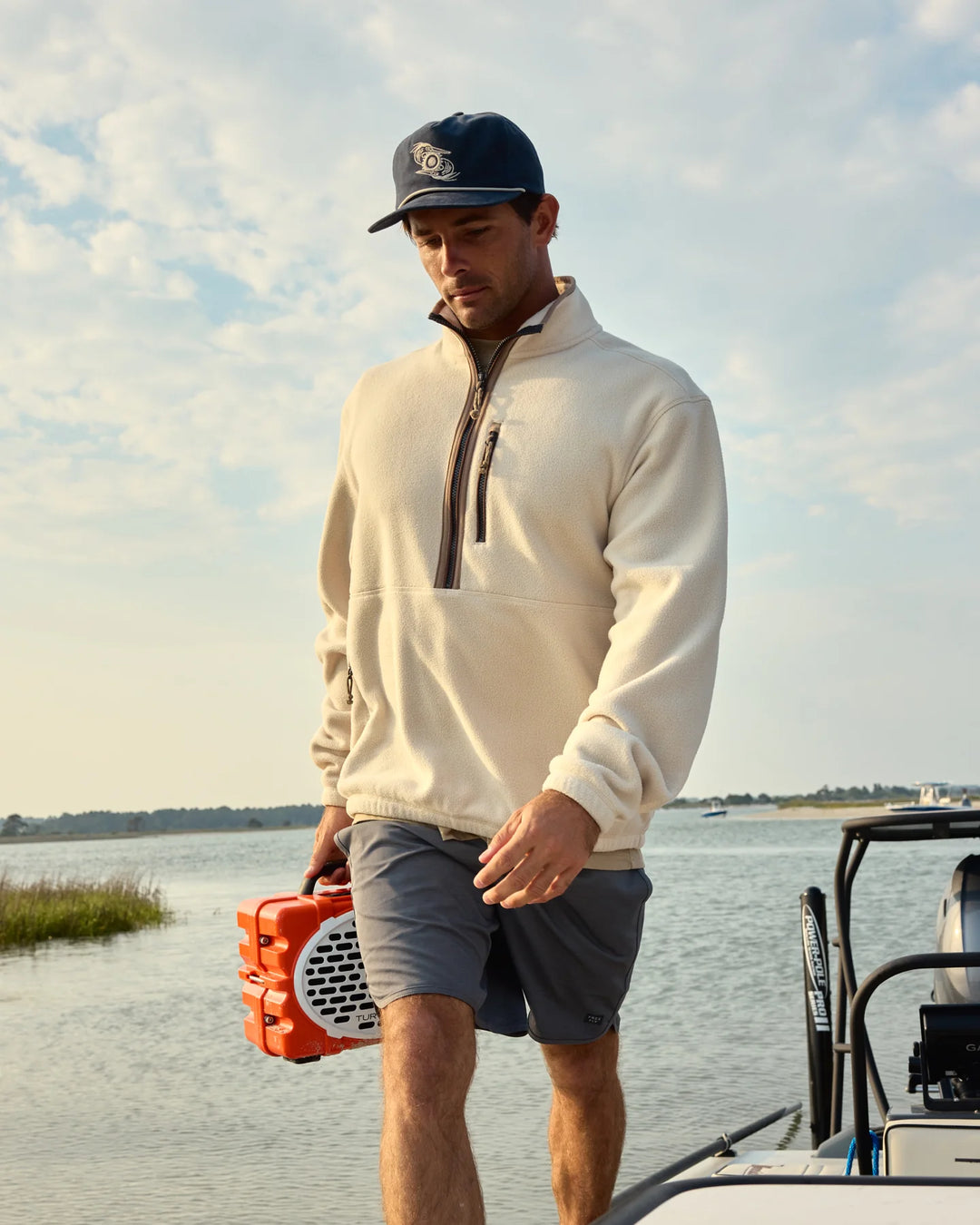 Free Fly Men's Ashridge Fleece Half Zip: French Oak
