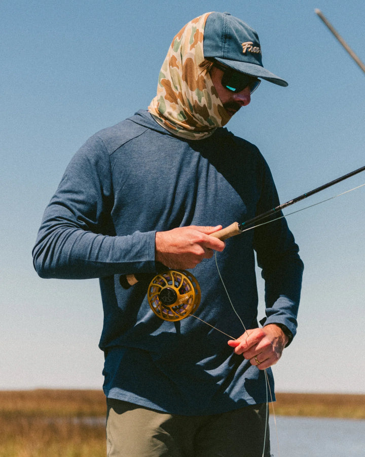 Free Fly Men's Bamboo Shade Hoodie: Heather True Navy