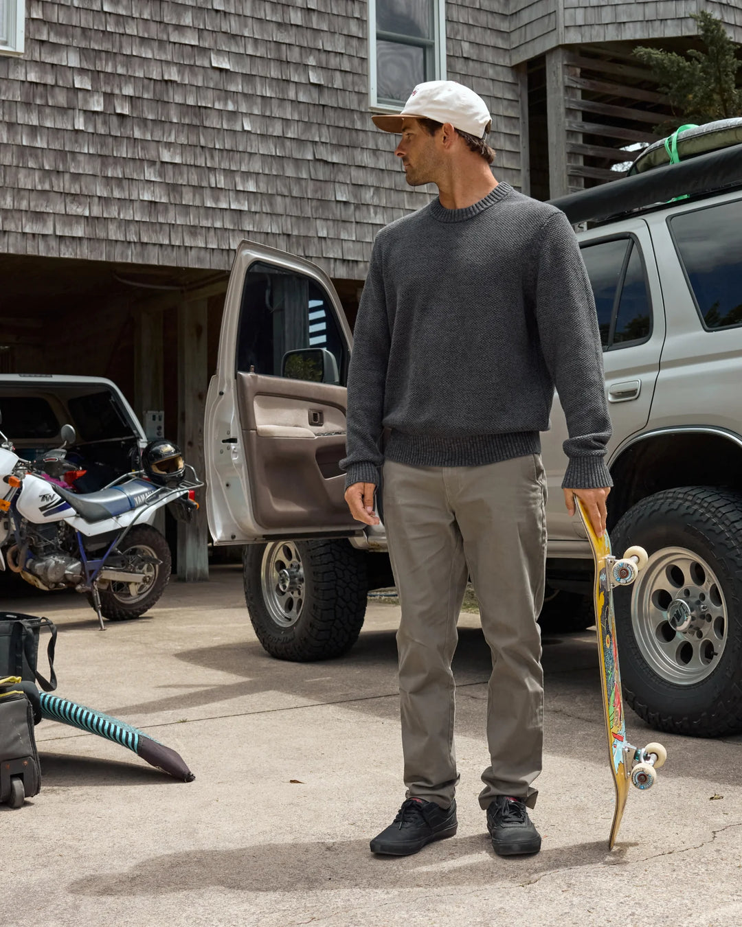 Free Fly Men's Coastloom Crew Sweater: Heather Anthracite