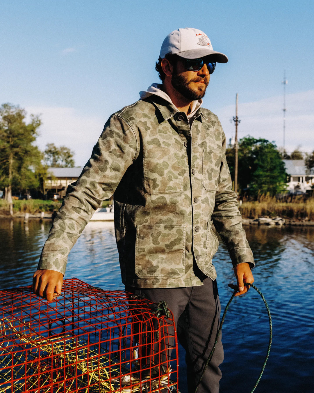 Free Fly Folly Twill Chore Coat: Vintage Camo Oil Green