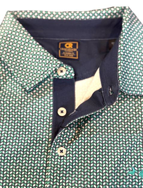 Craig Reagin Middlebrook Polo with SC Palmetto: Navy/White/Palm