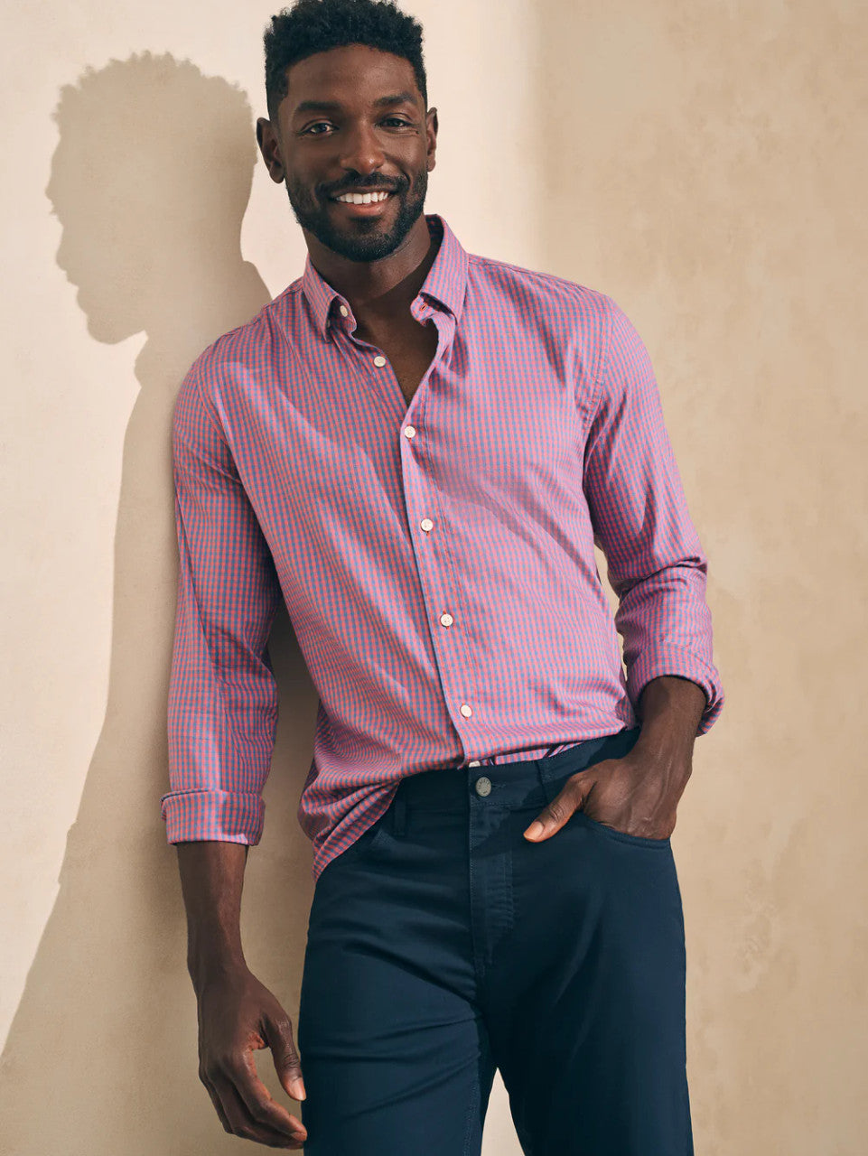 Craig Faherty Faherty Movement™ Shirt: Blue Rose Gingham – Craig Reagin Clothiers