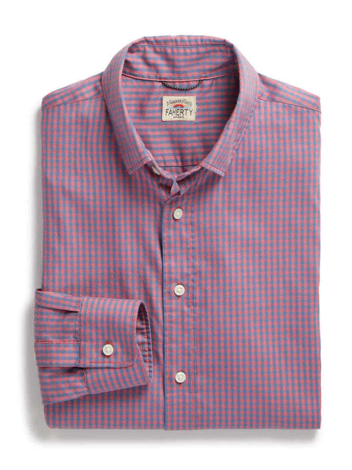 Faherty Movement™ Shirt: Blue Rose Gingham