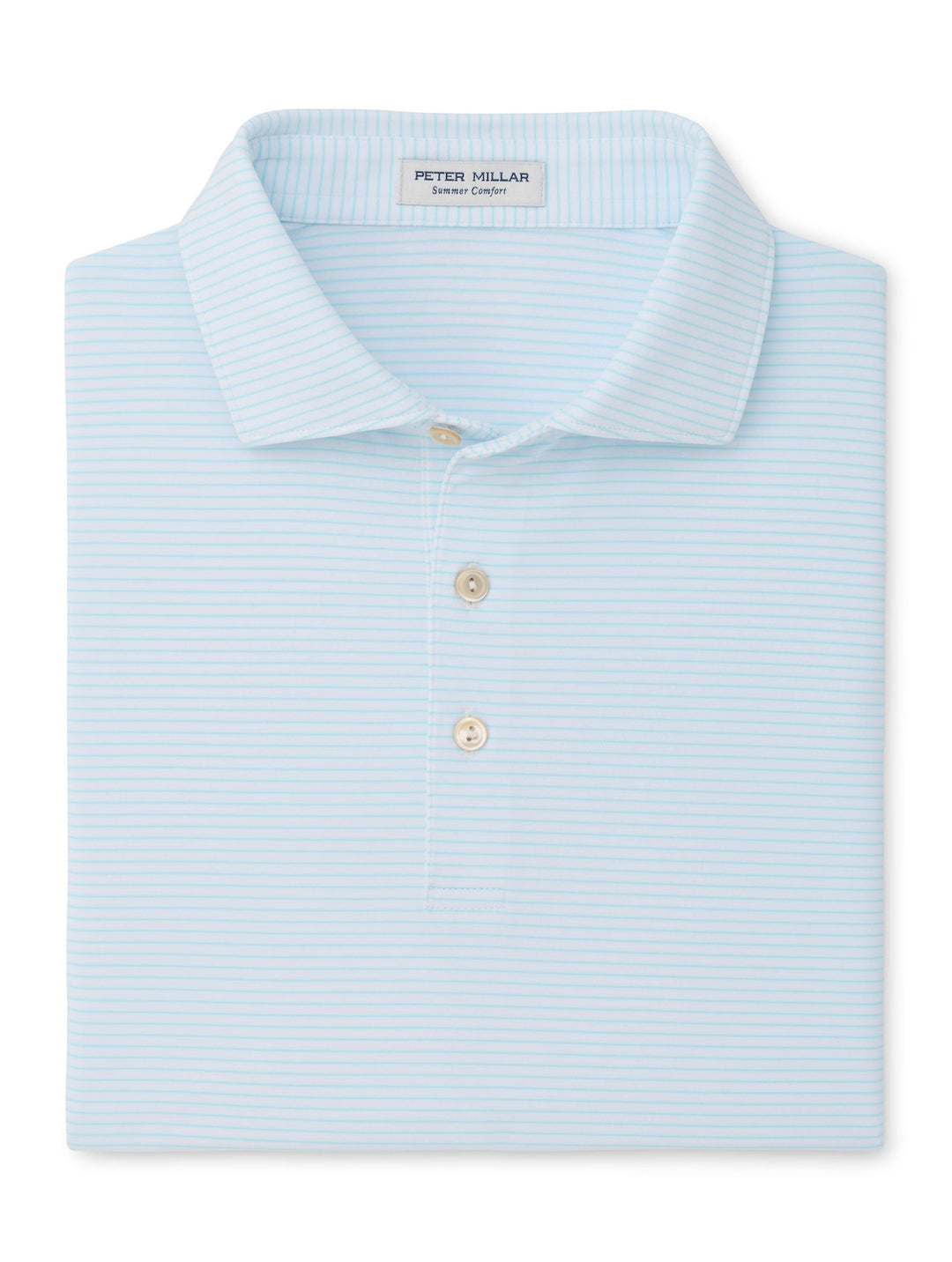 Peter Millar Wade Performance Jersey Polo: White/Robin Blue