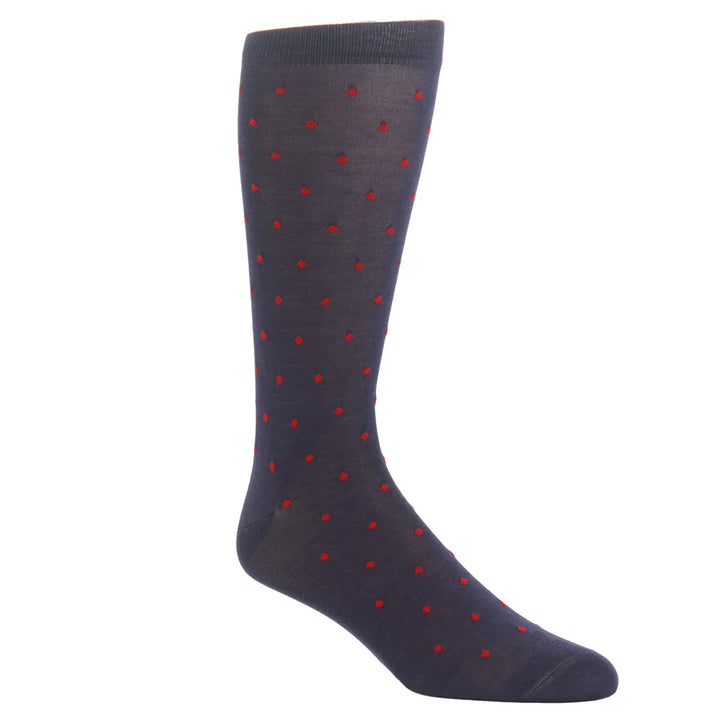 Dapper Classics Navy/Red Dot Sock