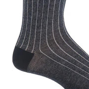 Dapper Classics Navy with Ash Vertical Stripe Cotton Sock