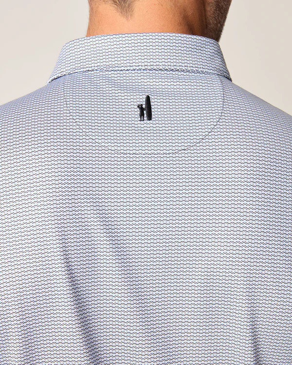 Johnnie-O Nadal Printed Jersey Performance Polo: Heather Black