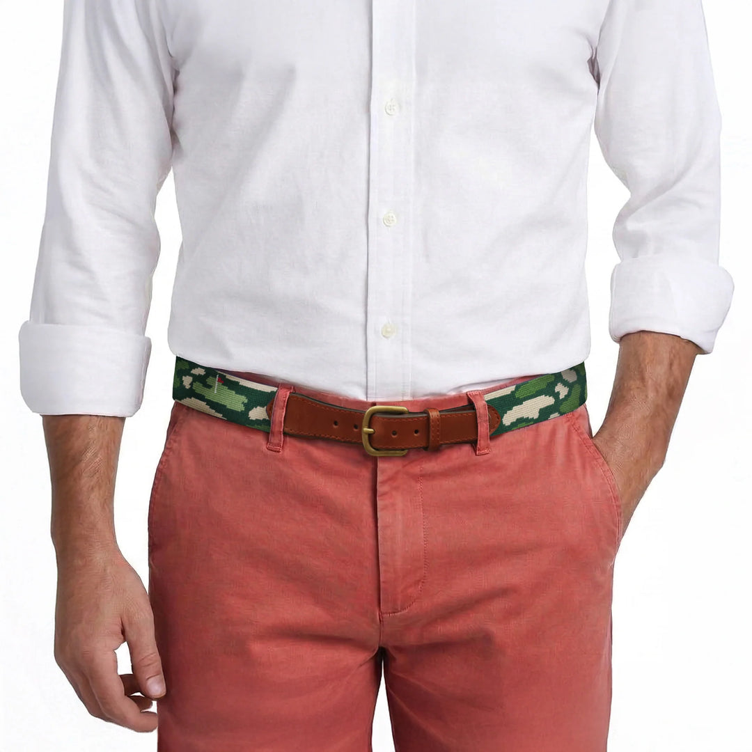 Smathers and Branson Needlepoint Belt: Golfers Camo