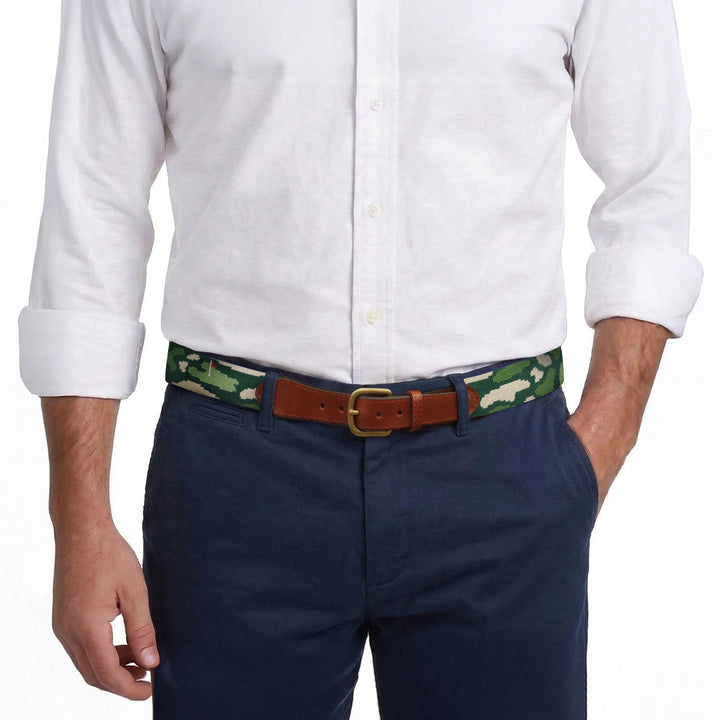 Smathers and Branson Needlepoint Belt: Golfers Camo