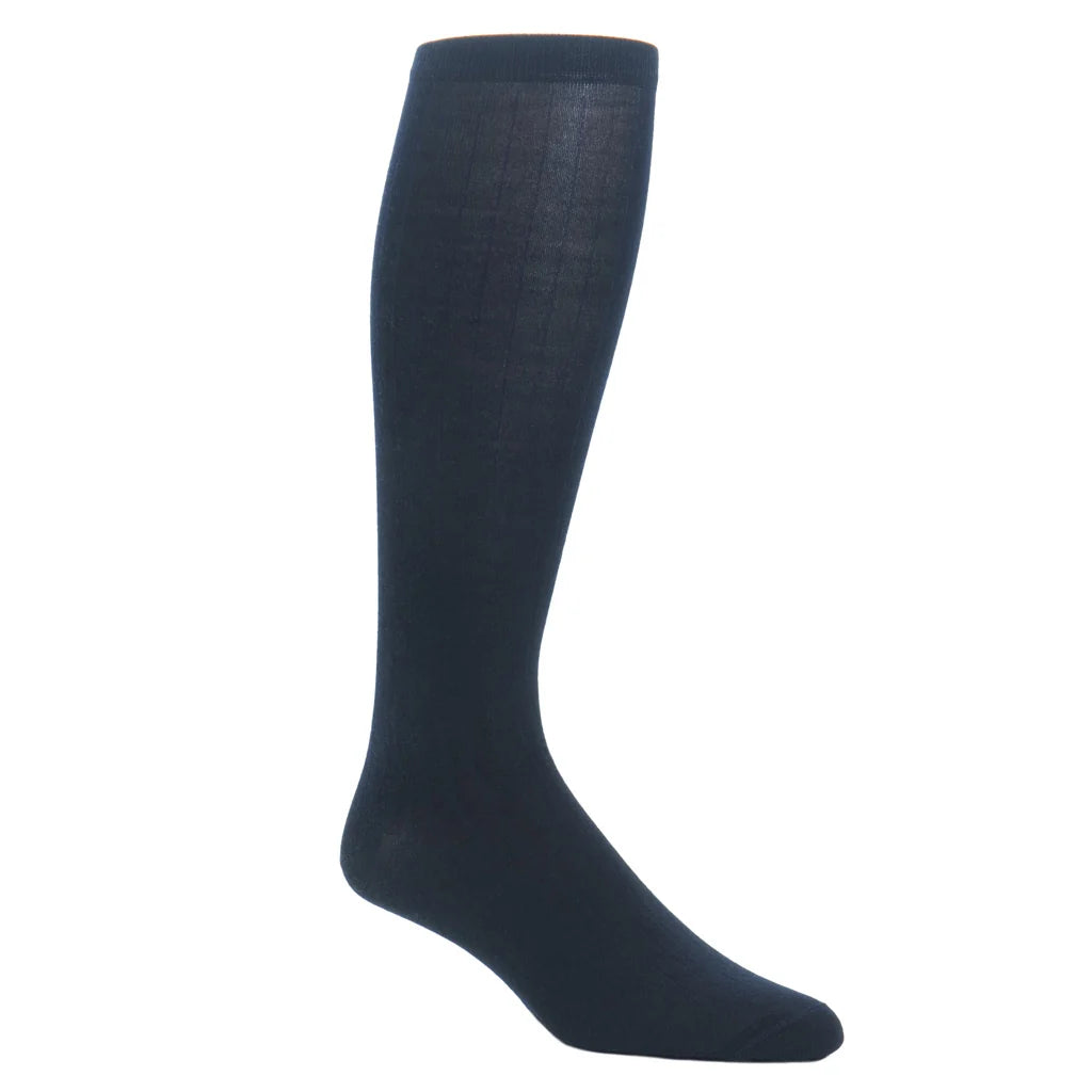 Dapper Classics Navy Solid Ribbed Sock