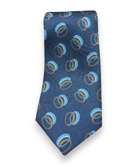 Robert Jensen Contemporary Print Tie: Navy