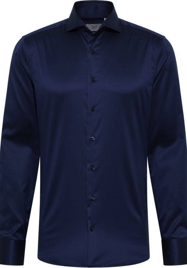 Eterna Slim Fit Luxury Shirt: Dark Blue