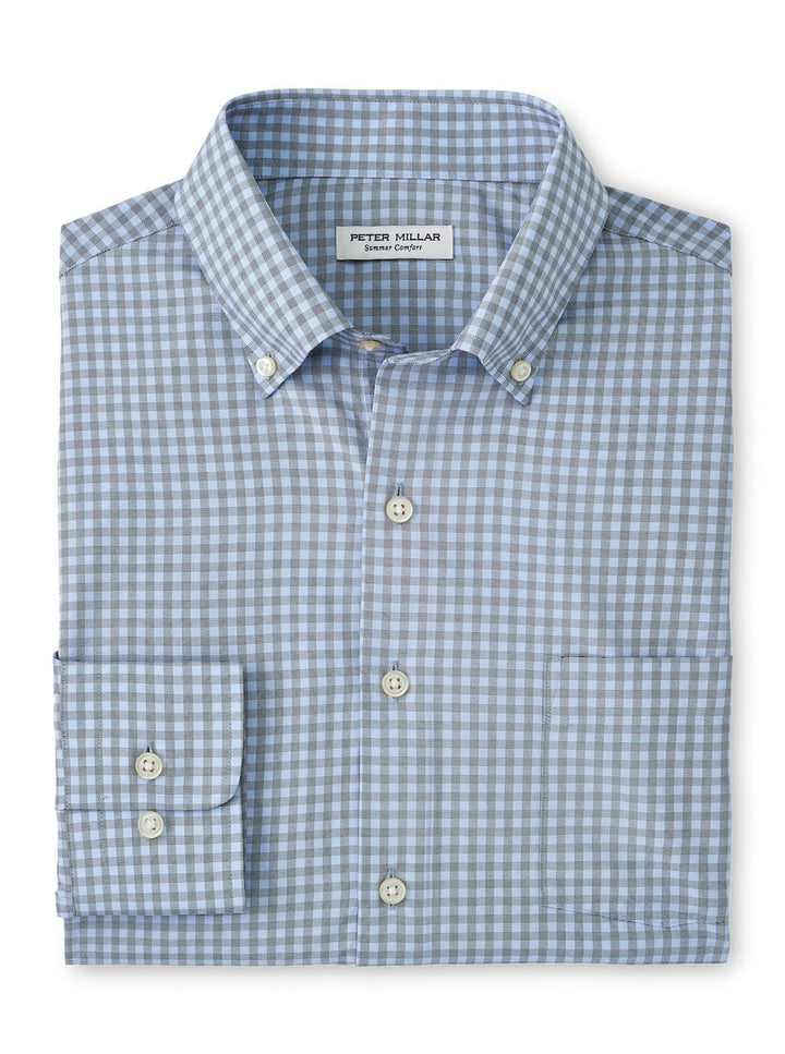 Peter Millar Murray Performance Poplin Sport Shirt: Navy