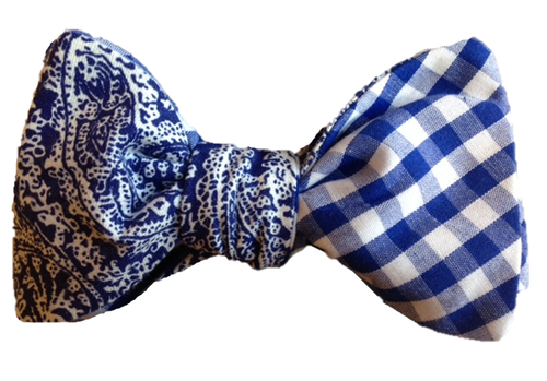 Craig Reagin Navy Paisley/Navy Gingham Bowtie