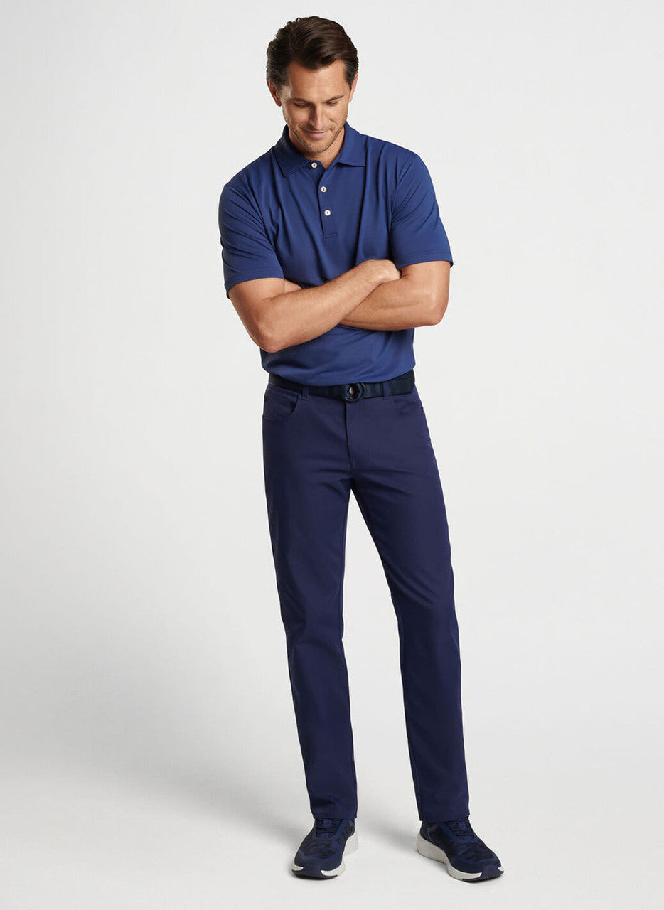 Peter Millar Solid Stretch Mesh Polo: Sport Navy