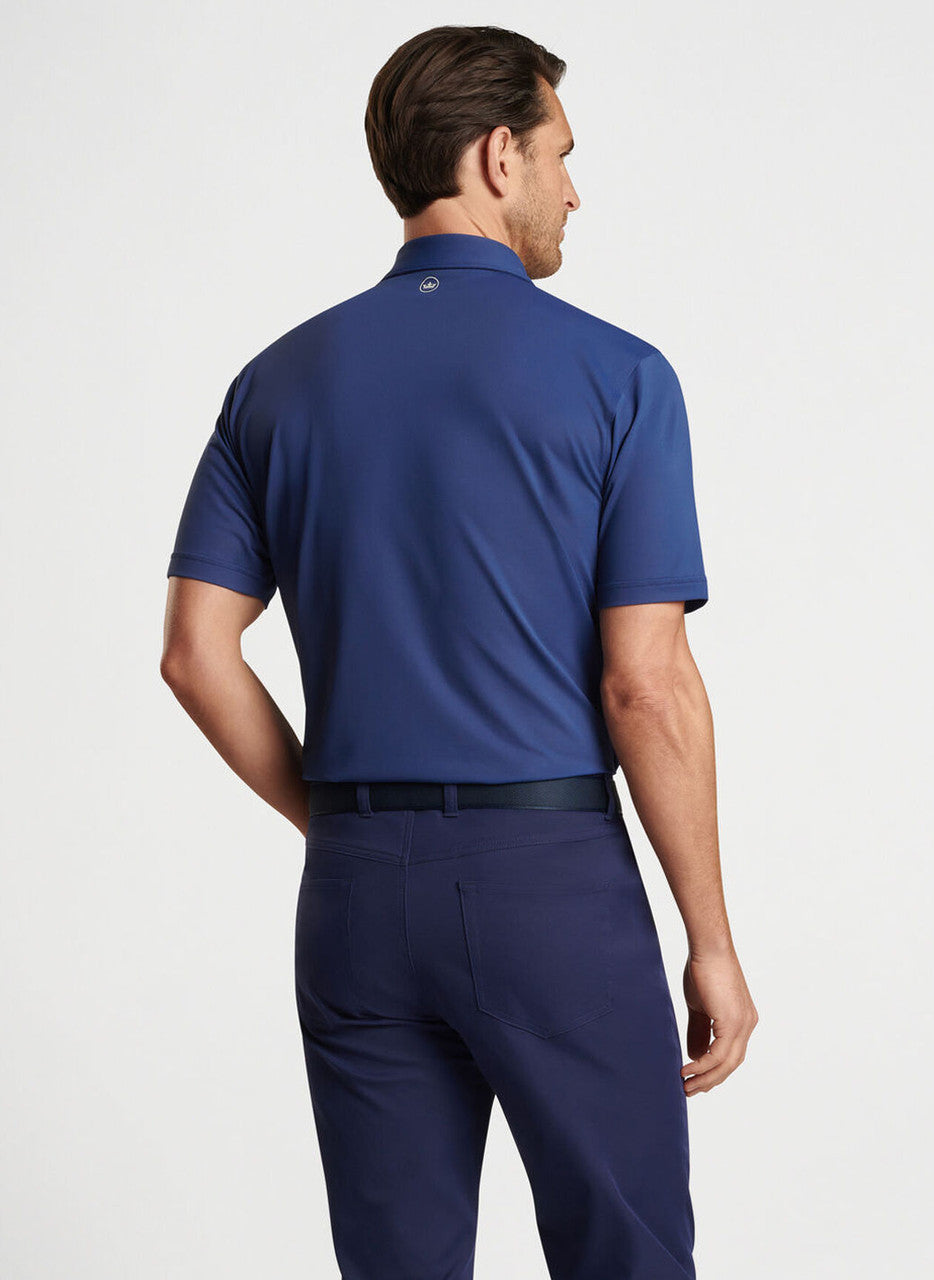 Peter Millar Solid Stretch Mesh Polo: Sport Navy