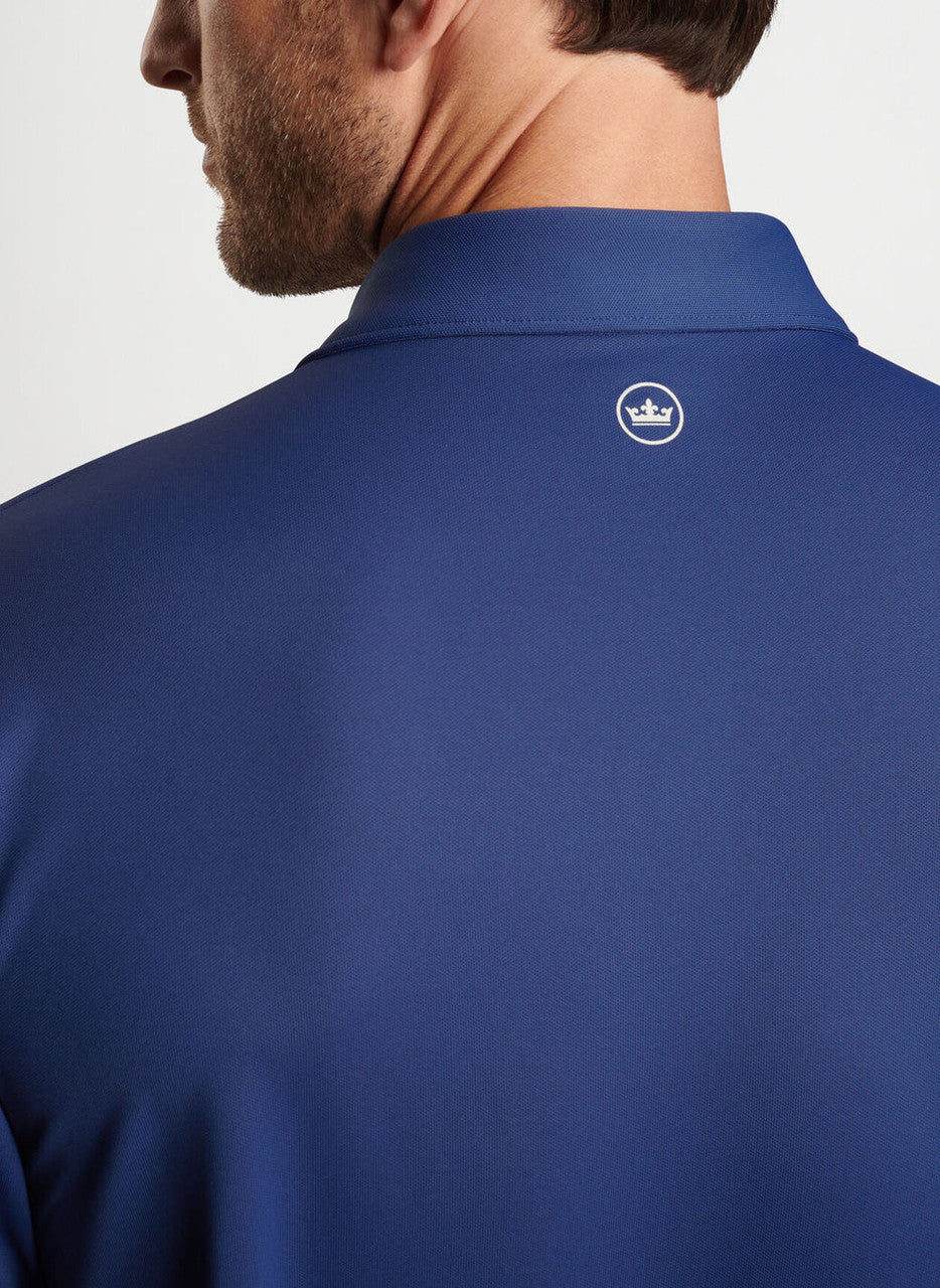 Peter Millar Solid Stretch Mesh Polo: Sport Navy