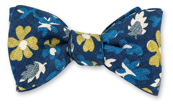 R. Hanauer Navy Walham Floral Bow Tie