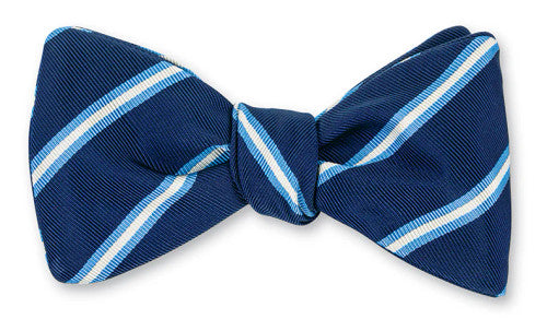 R. Hanauer Navy/Cobalt Queens Stripes Bow Tie