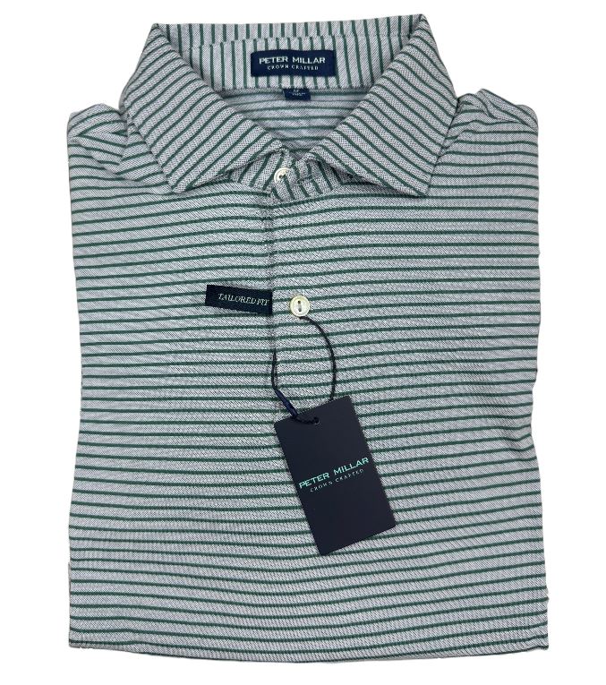 Peter Millar Crown Crafted Albatross Cotton-Blend Pique Polo: Nebula Blue Stripe