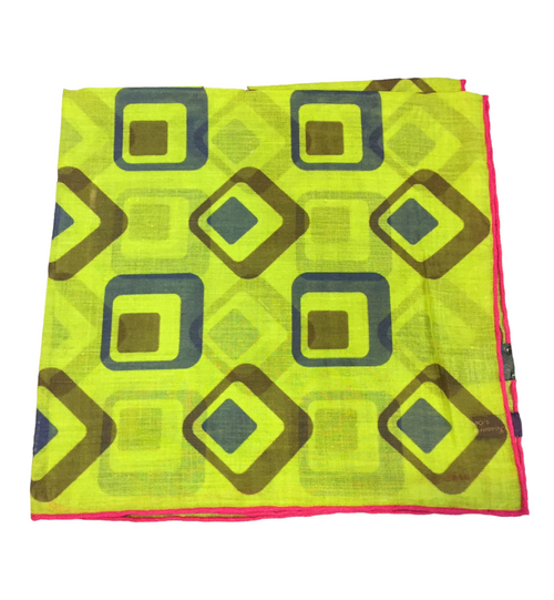 Seaward and Stearn Neon Geo Print Pocket Square