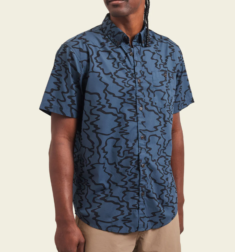 Howler Brothers Mansfield Shirt: Ocean Motion - Oil Slick