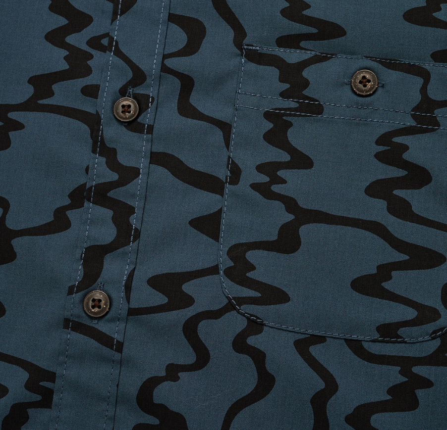 Howler Brothers Mansfield Shirt: Ocean Motion - Oil Slick