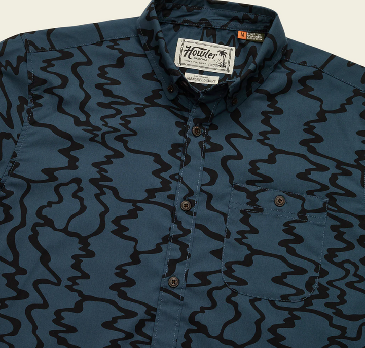 Howler Brothers Mansfield Shirt: Ocean Motion - Oil Slick