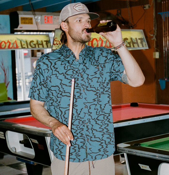 Howler Brothers Mansfield Shirt: Ocean Motion - Oil Slick