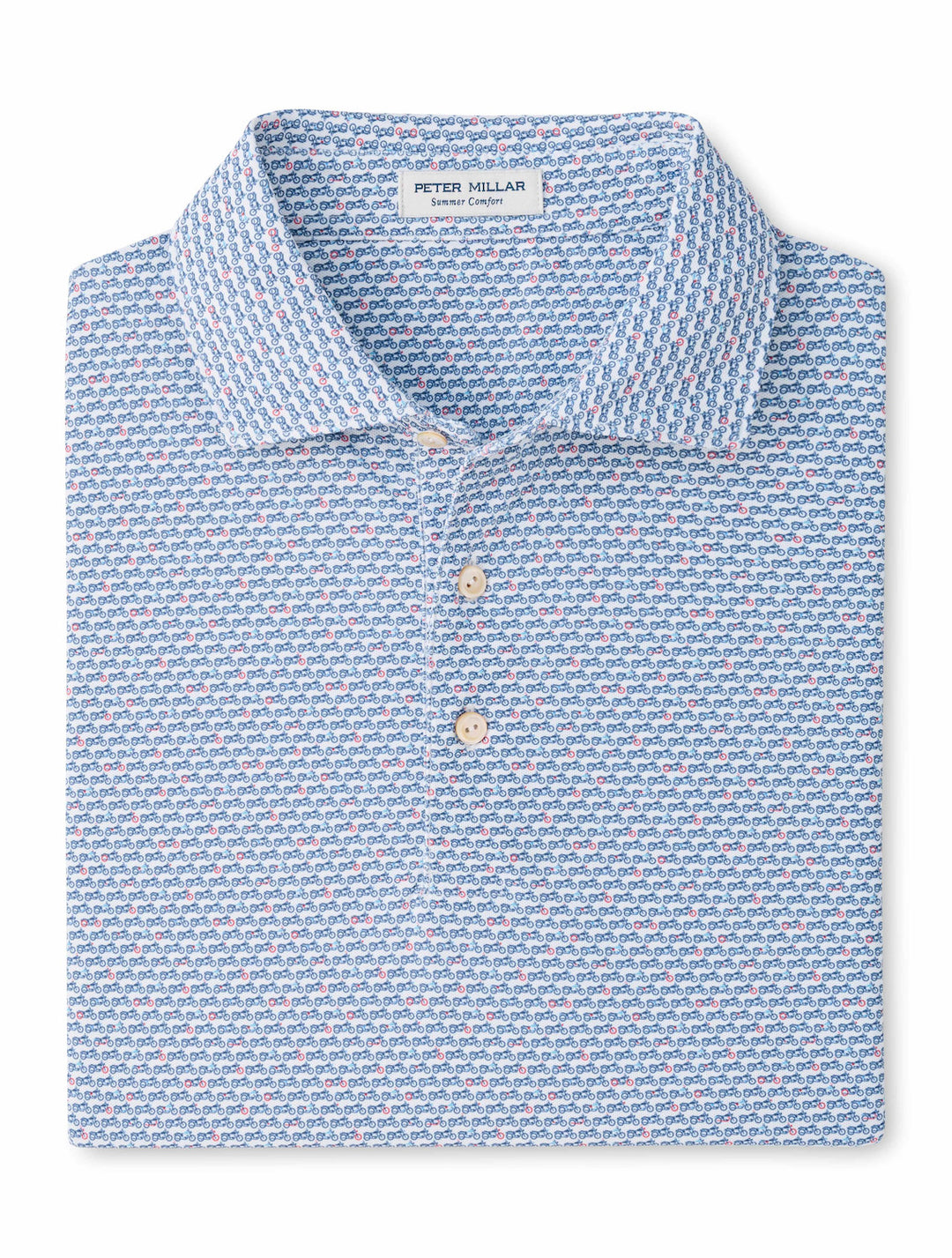 Peter Millar Motorcycle Performance Mesh Polo: White