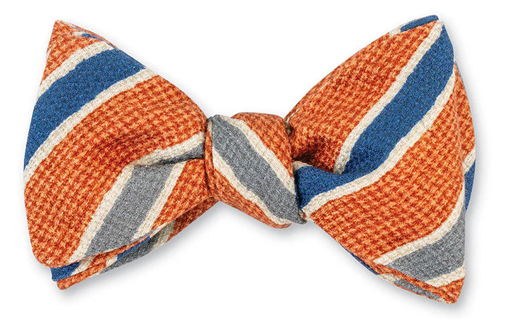 R. Hanauer Orange Chester Stripes Bow Tie