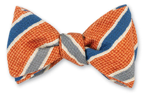 R. Hanauer Orange Chester Stripes Bow Tie