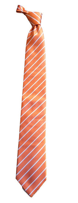 Robert Jensen Orange and White Stripe Tie