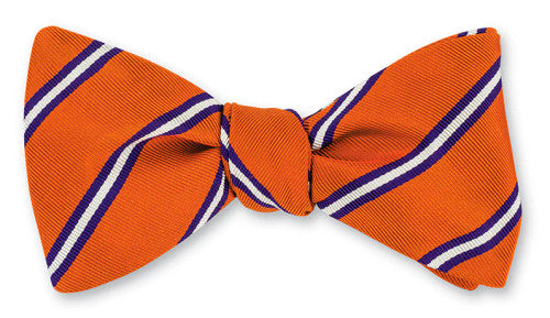 R. Hanauer Orange/Purple Queens Stripes Bow Tie