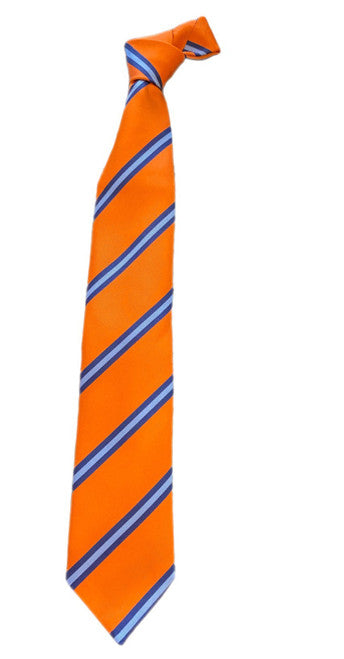 Seaward and Stearn Orange Tie with Blue Stripe