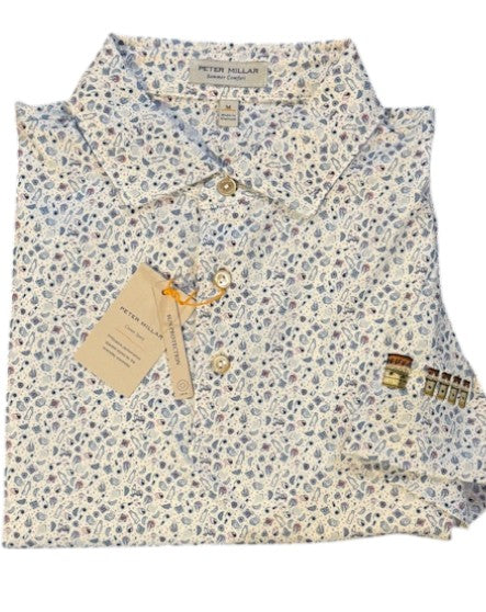 Peter Millar Oyster Roast Performance Jersey Polo "Lake Murray Dam Towers": White