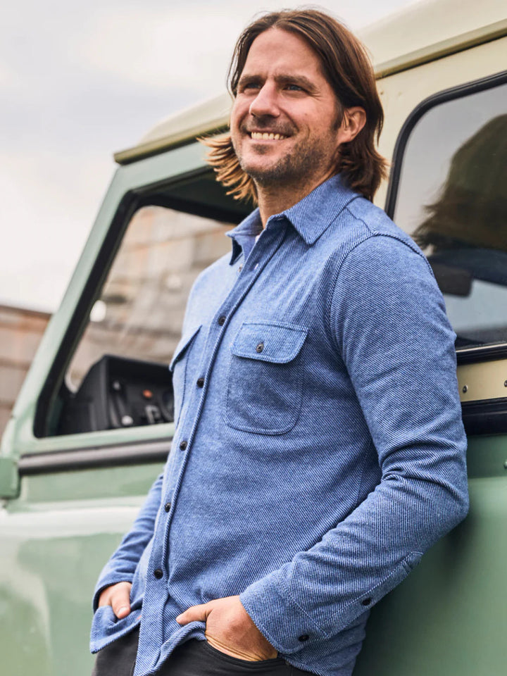 Faherty Legend™ Sweater Shirt: Glacier Blue Twill