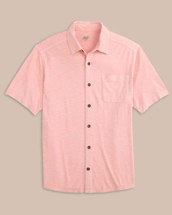 Southern Tide Beachcast Solid Knit Short Sleeve Sport Shirt - Pale Rosette Pink