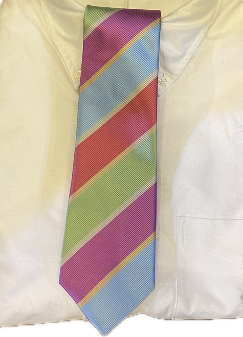 Robert Jensen Pastel Repp Stripe Necktie