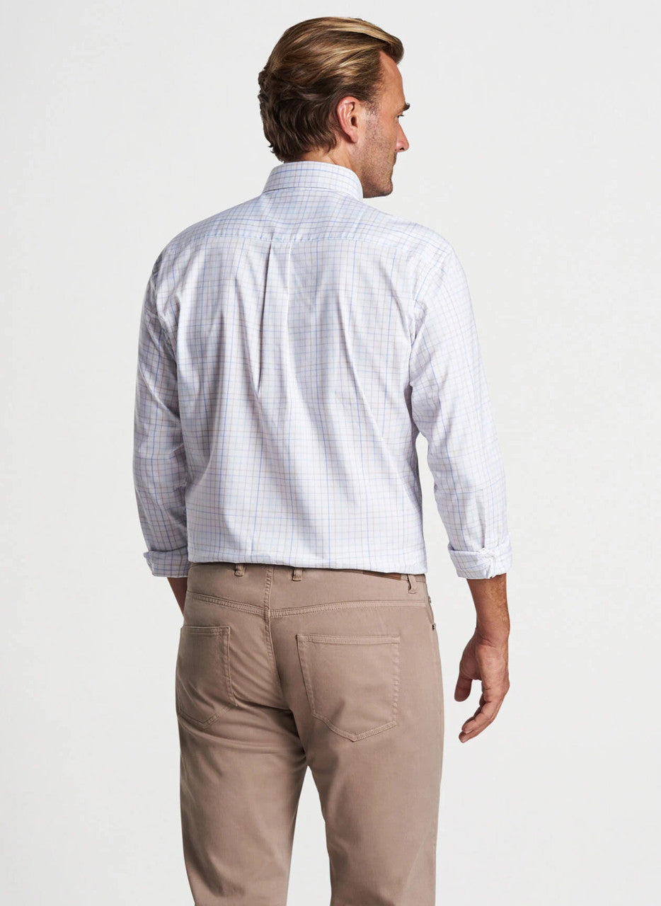 Peter Millar Patten Crown Lite Cotton-Stretch Sport Shirt: White