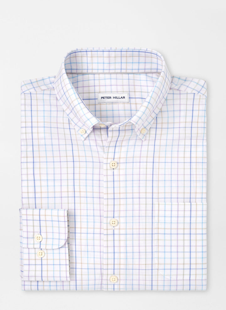 Peter Millar Patten Crown Lite Cotton-Stretch Sport Shirt: White