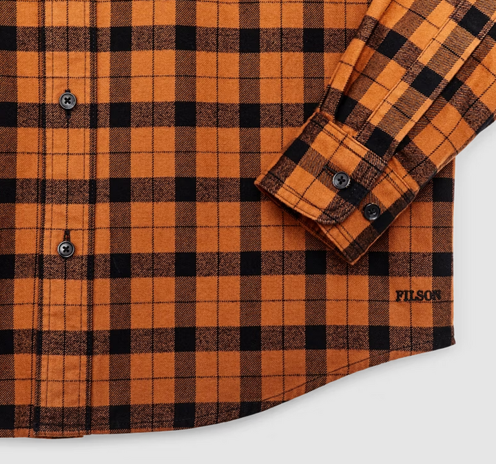 Filson Alaskan Guide Shirt: Pecan Black Plaid