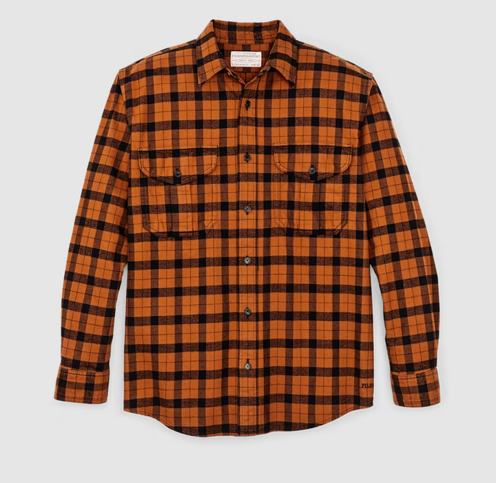 Filson Alaskan Guide Shirt: Pecan Black Plaid