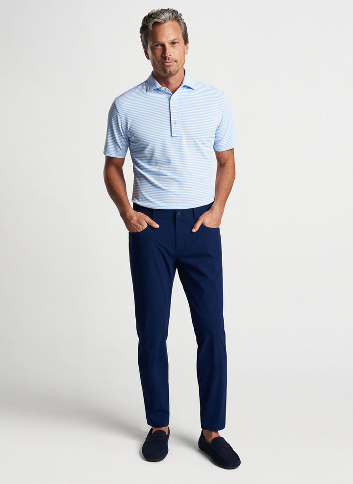 Peter Millar Crown Crafted Mood Performance Mesh Polo: Blue Frost