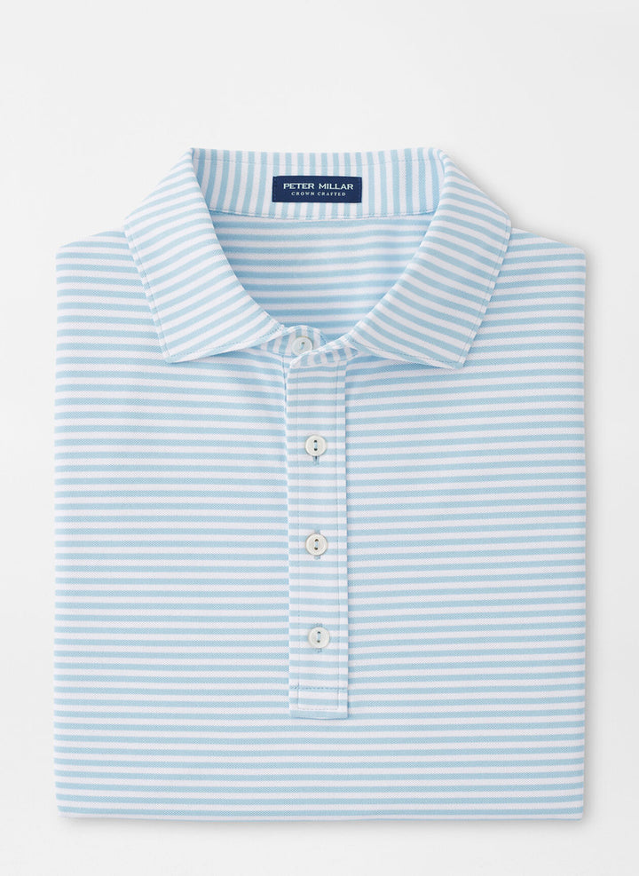 Peter Millar Crown Crafted Mood Performance Mesh Polo: Blue Frost