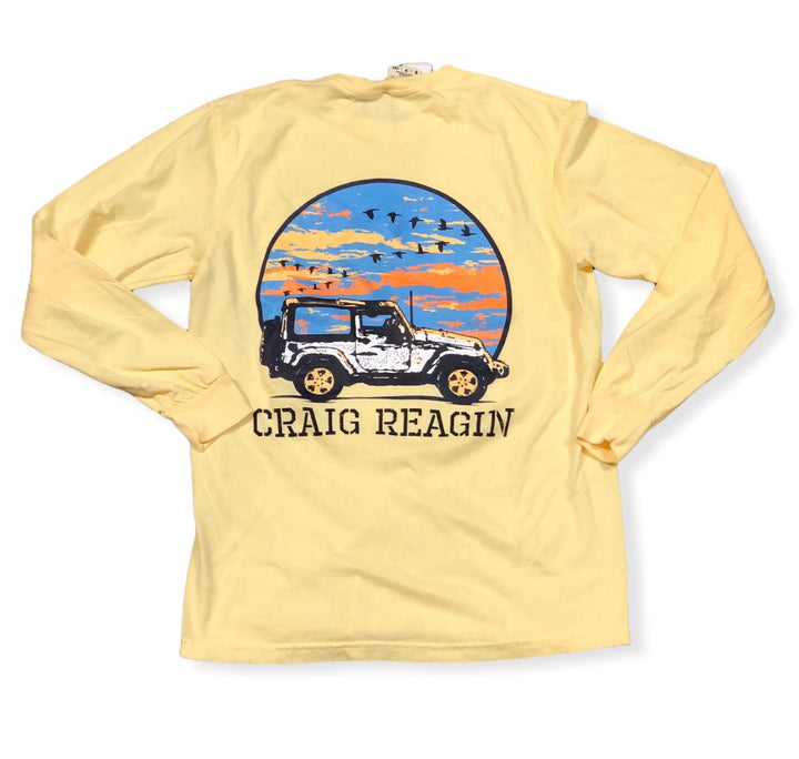 Craig Reagin Jeep Sunset Long Sleeve T-shirt: Butter