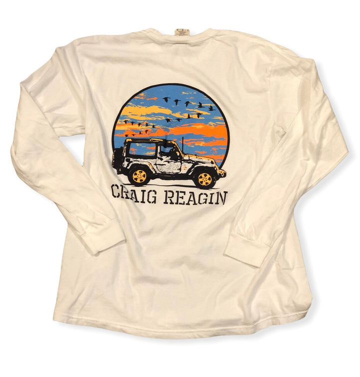 Craig Reagin Jeep Sunset Long Sleeve T-shirt: White