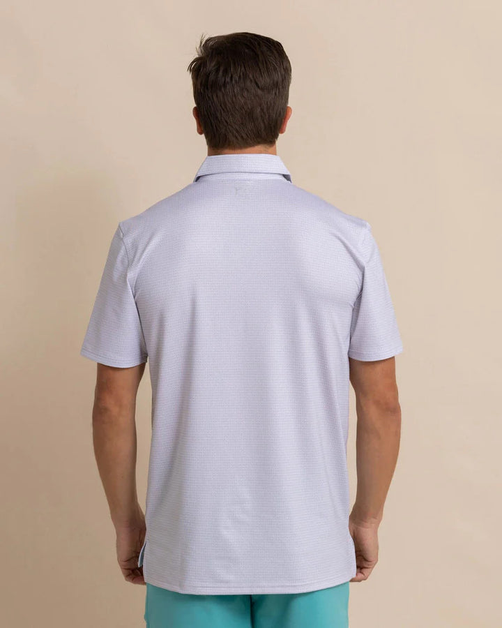 Southern Tide Driver Getting Ziggy With It Printed Polo: Platinum Grey